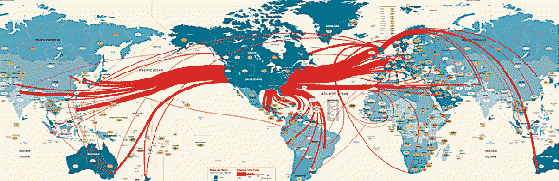 carte monde connexion Internet 